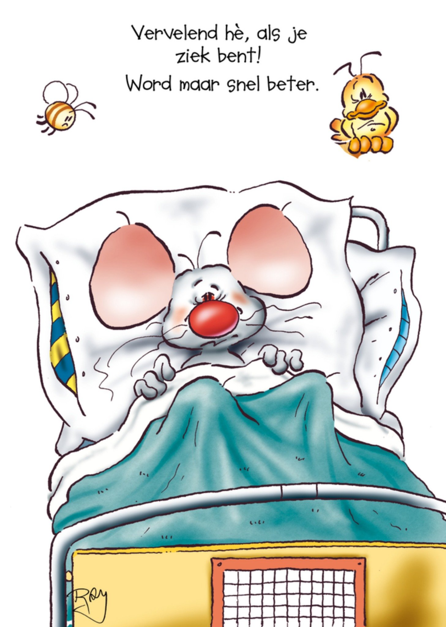 Beterschapskaart Vervelend hé, als je ziek bent Kaart Doodles