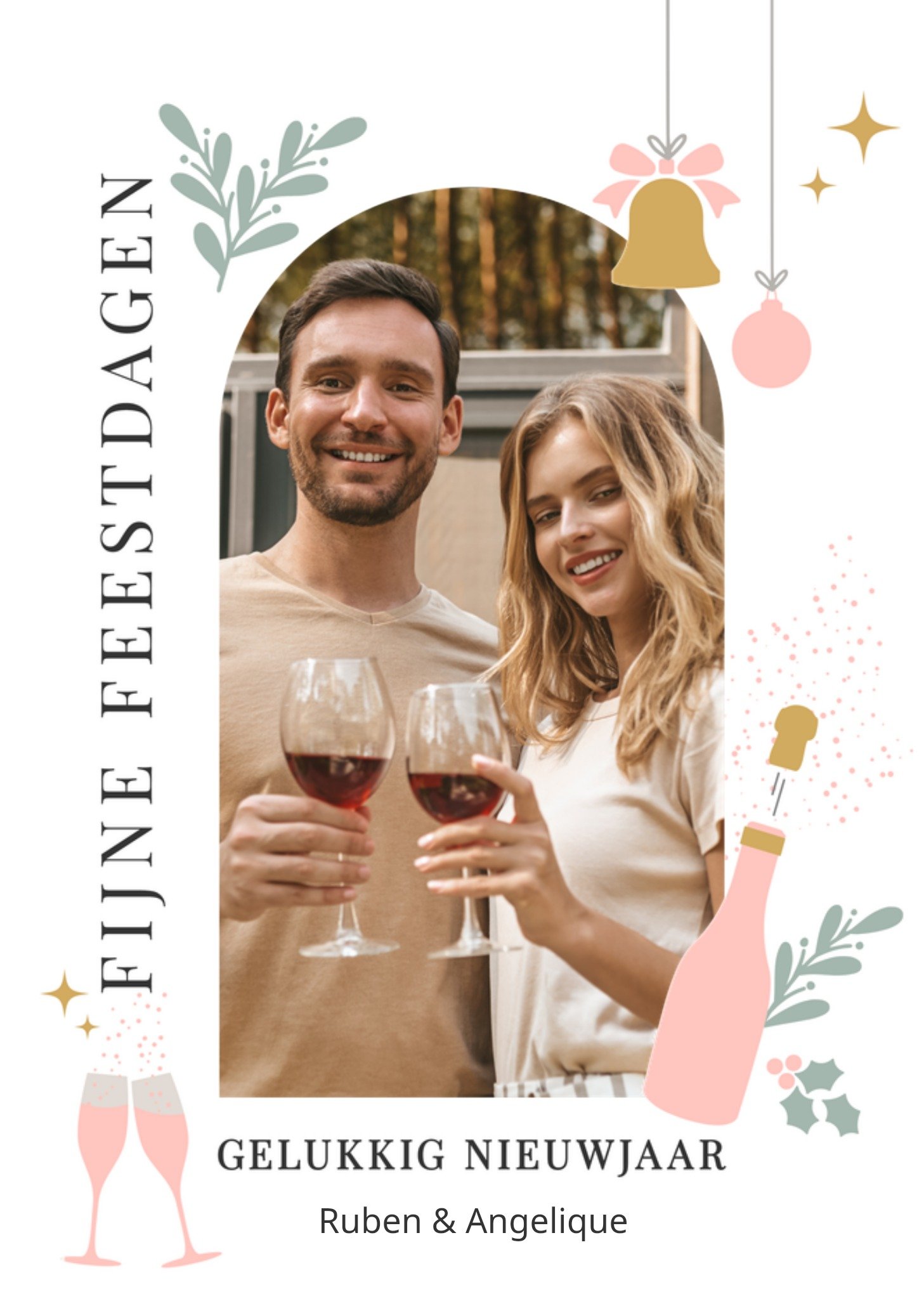 Kerstkaart Met foto Fijne feestdagen Luckz