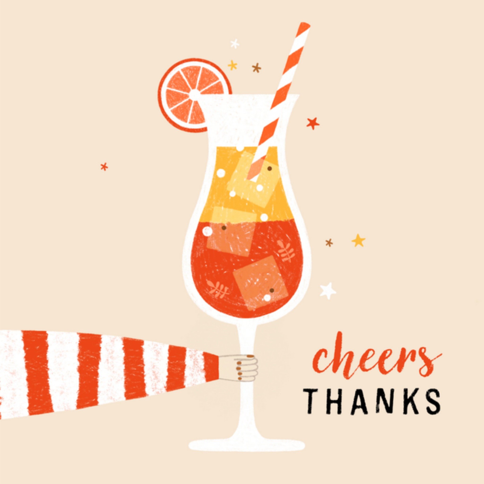 Bedankkaart cocktail Vierkante Kaart Marieke Witke