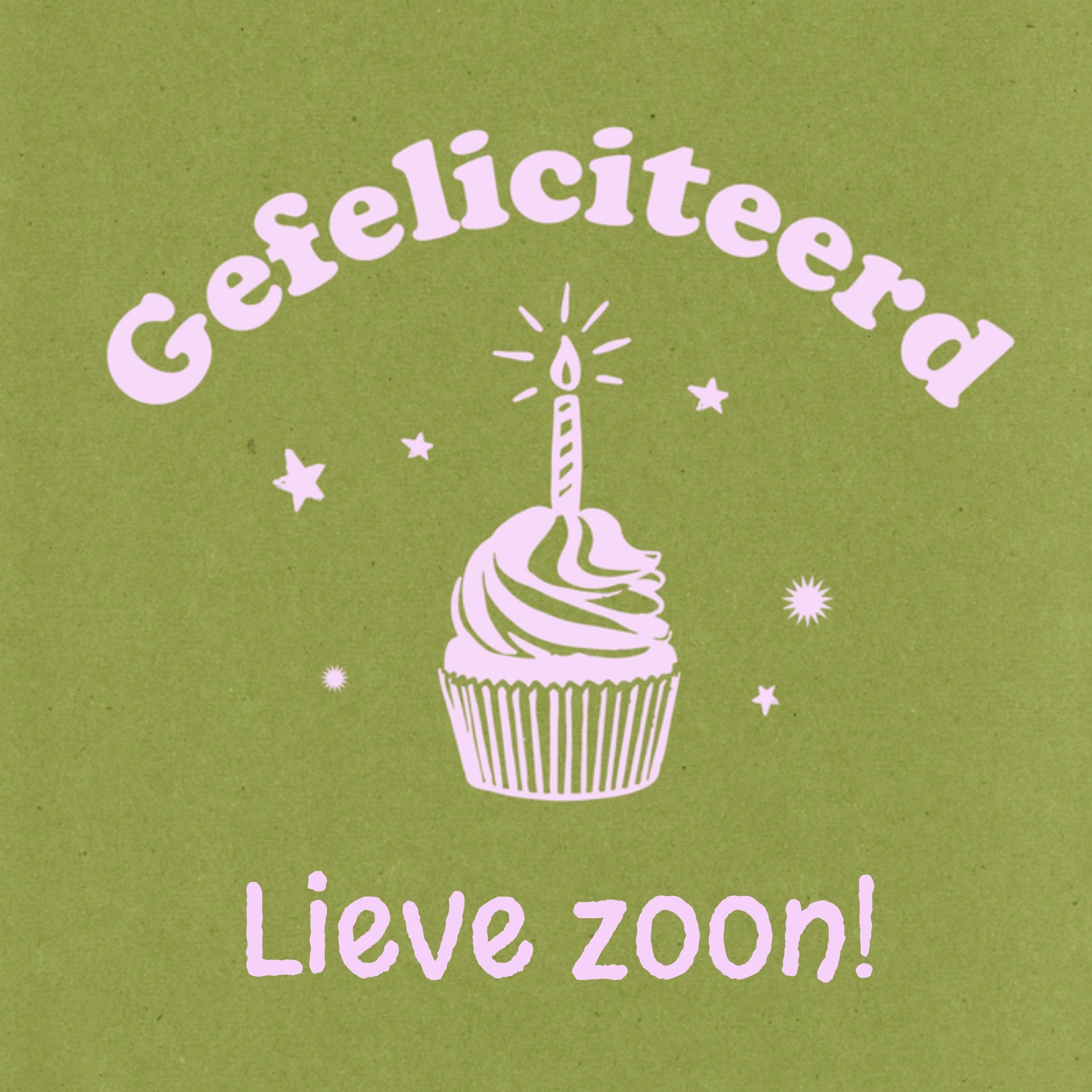 Greetz Verjaardagskaart cupcake zoon Vierkant