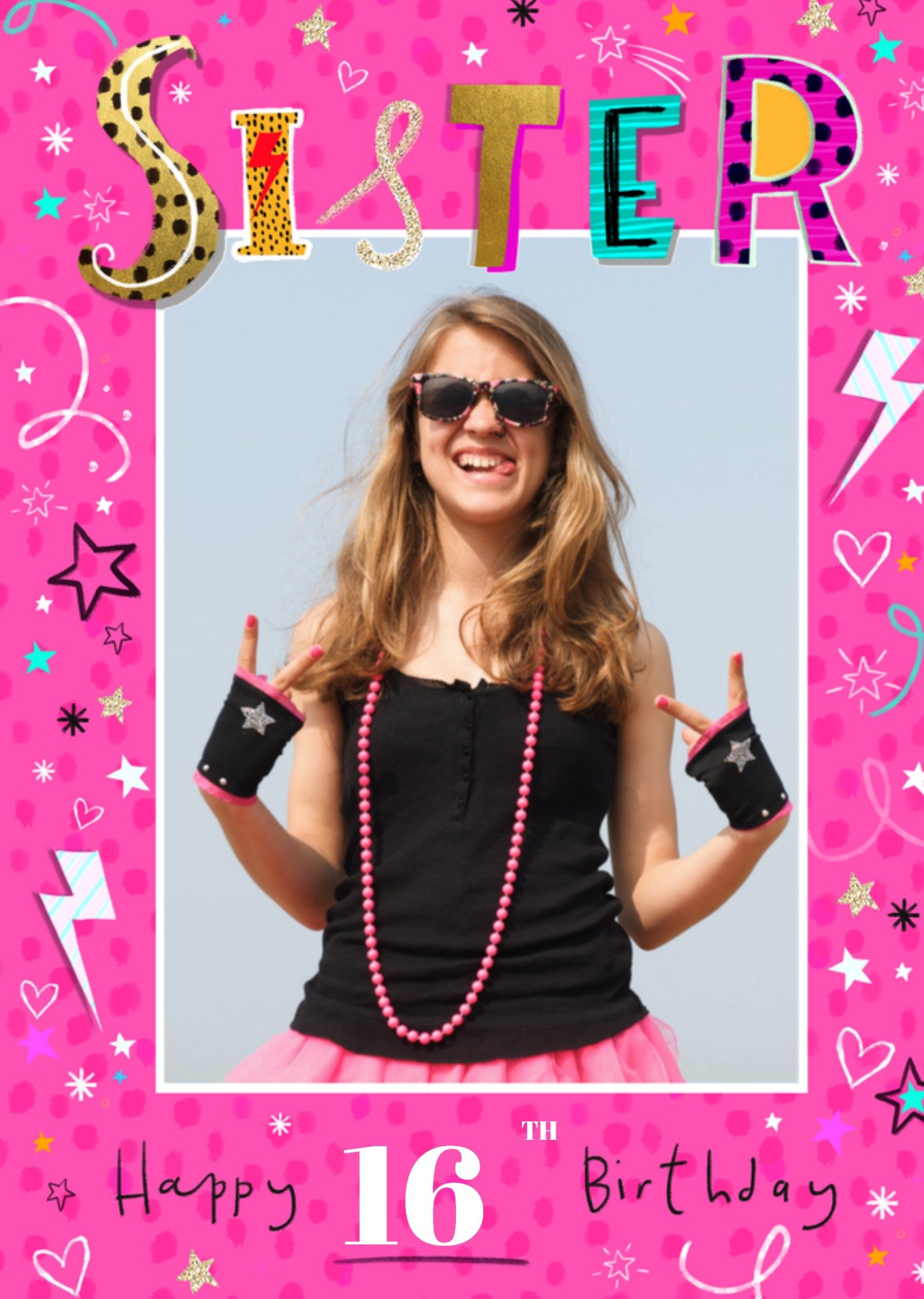Verjaardagskaart fotokaart 16 jaar Greetz