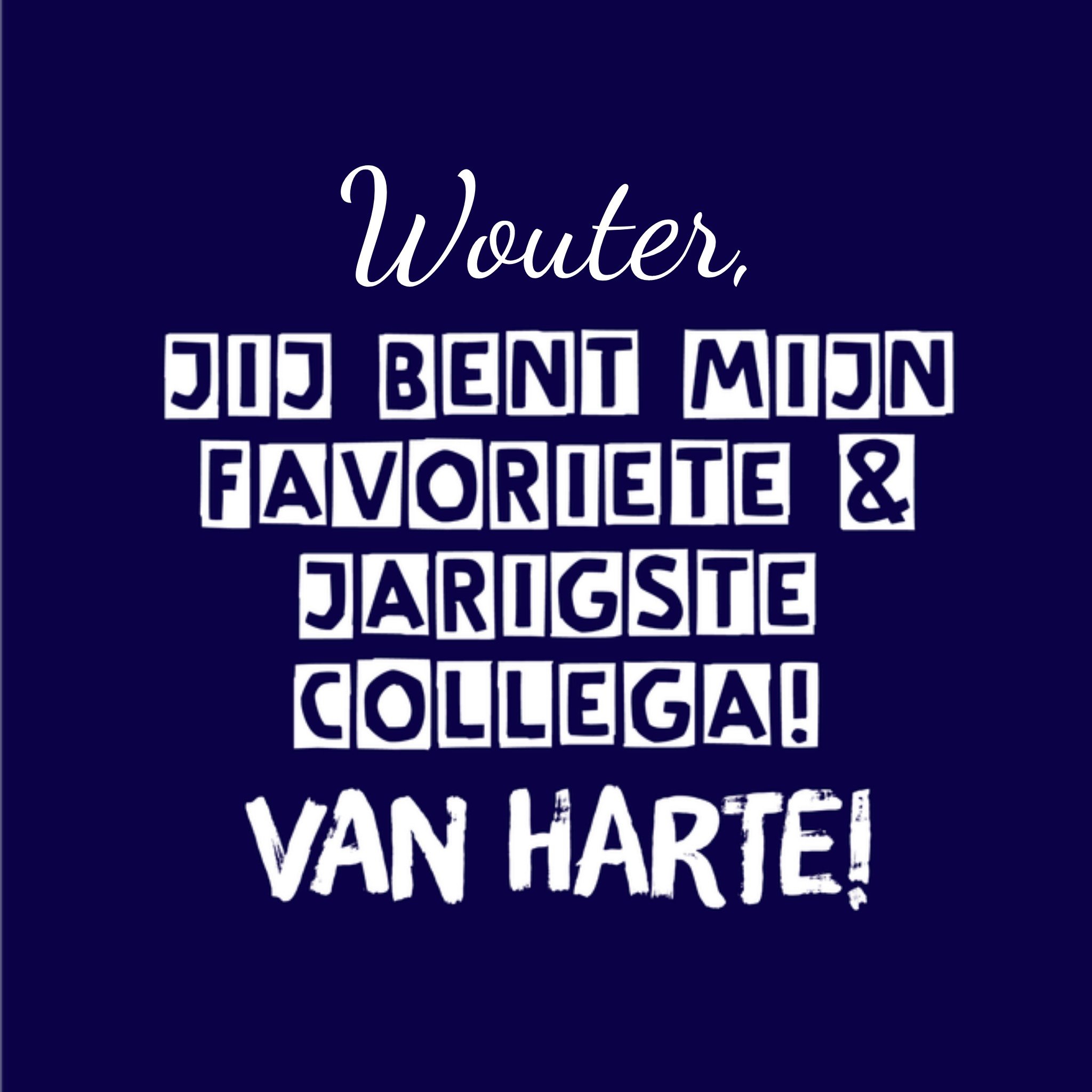 Greetz Verjaardagskaart Collega Van Harte Vierkant