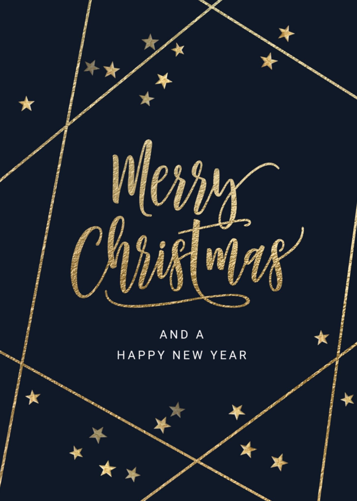 Kerstkaart Goud en sterren Luckz