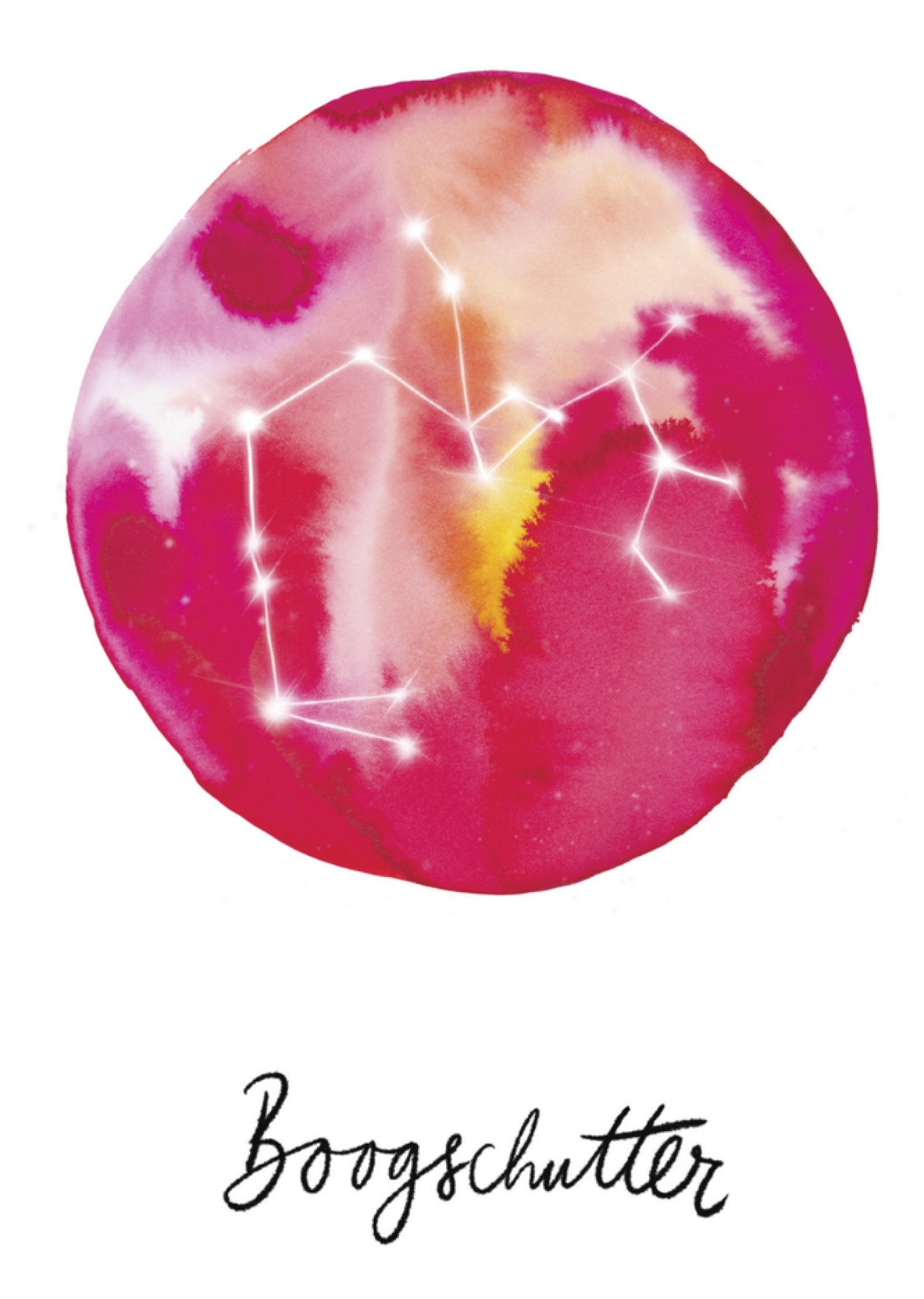 Verjaardagskaart boogschutter Kaart Marie Bodié