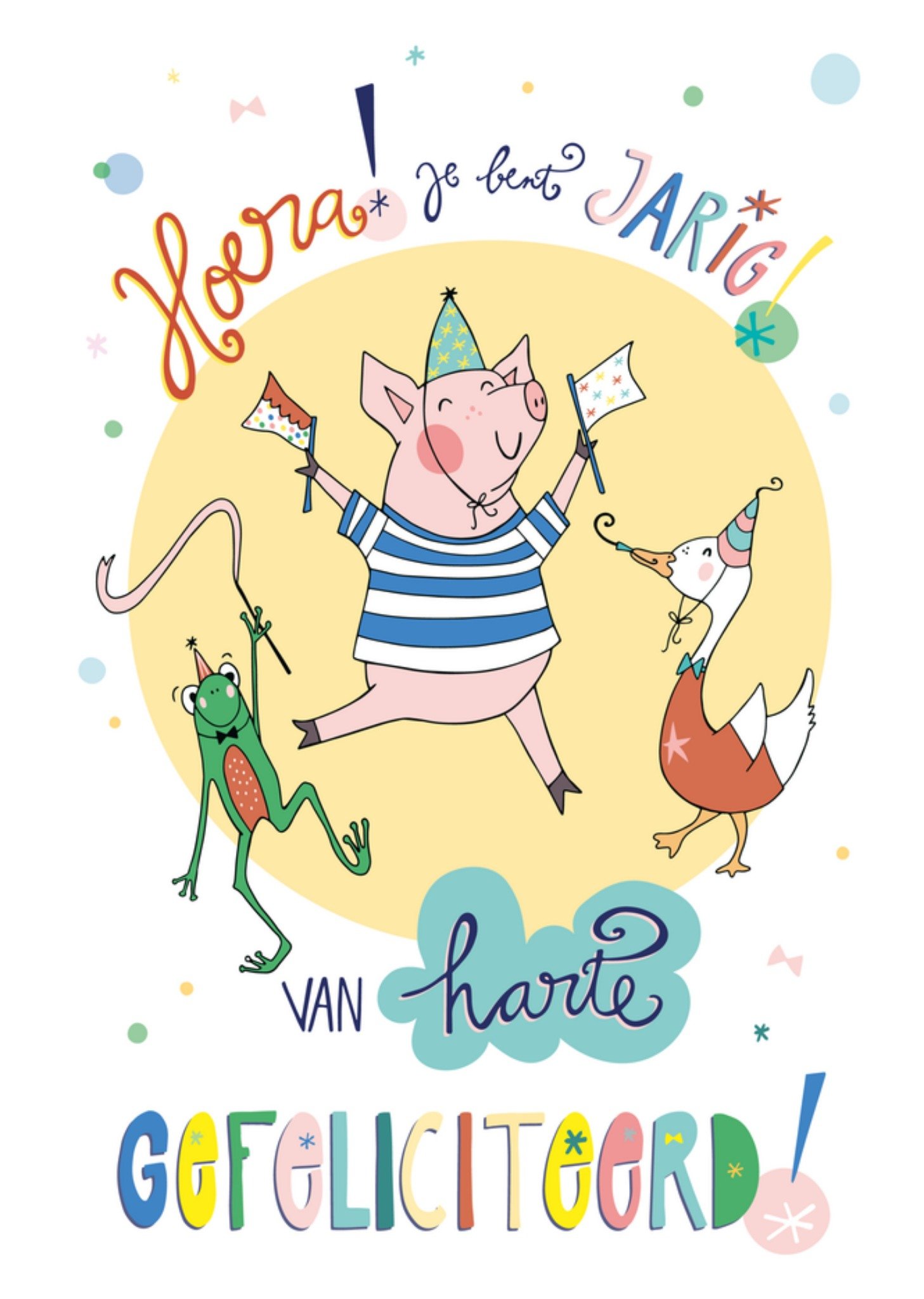 Verjaardagskaart Feestvarken Kaart Funny Side Up