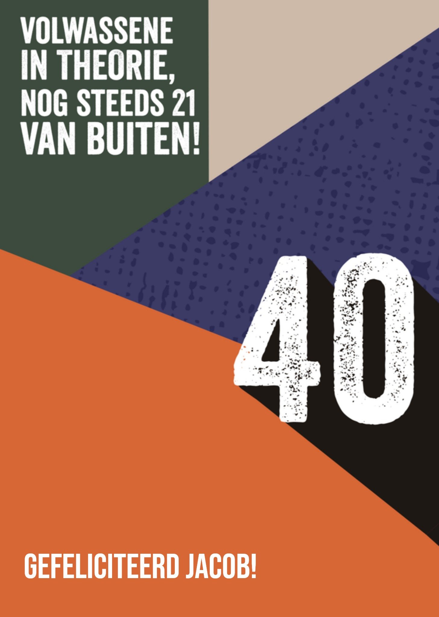 Greetz Verjaardag 40 Naam Standard Card