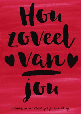 Hou Zoveel Van Jou Handlettering Hartjes Valentijn Kaart
