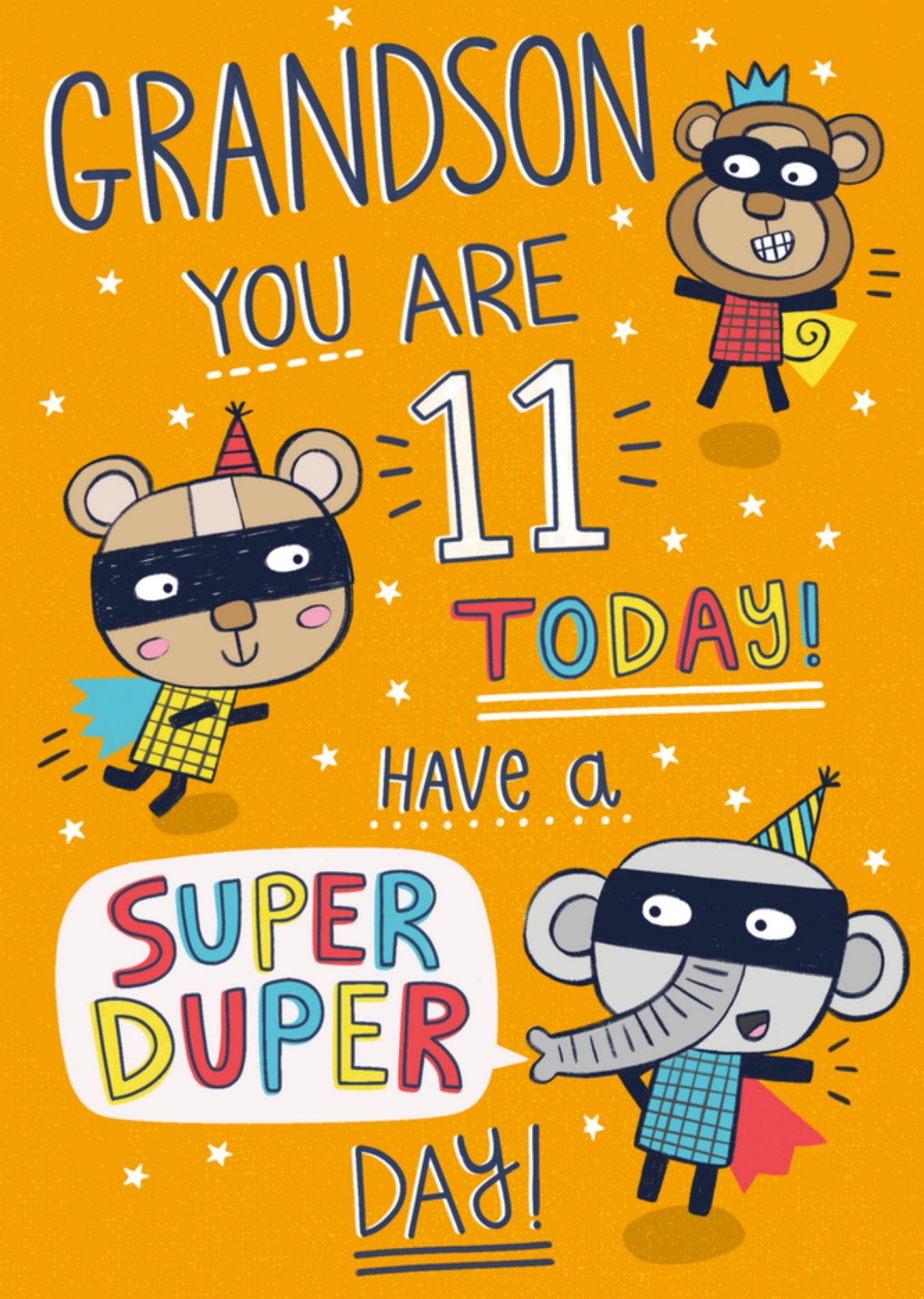 Verjaardagskaart Grandson you are 11 Kaart Greetz