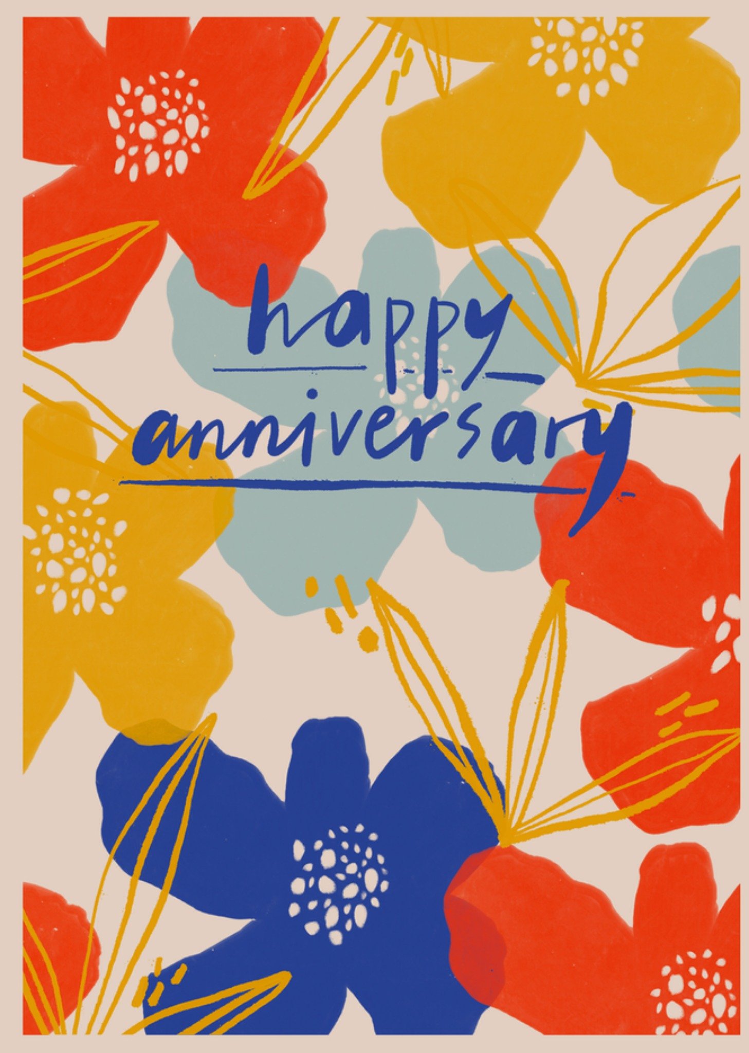 Bloemen Illustratie Jubileum kaart Gozde