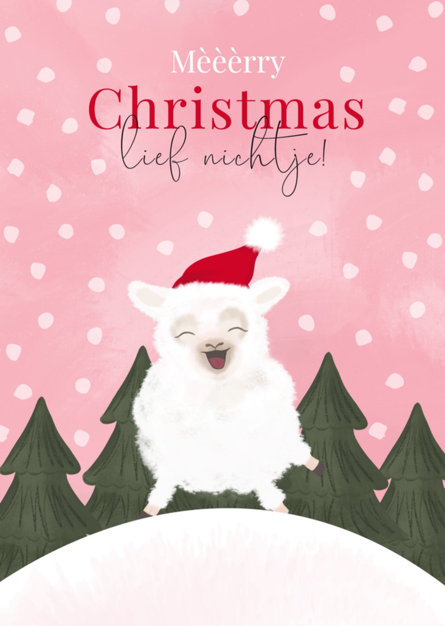 Kerstkaart Lammetje Nichtje Tsjip