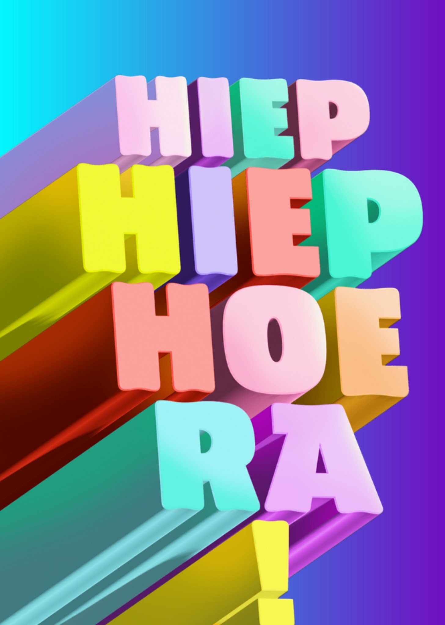 Verjaardagskaart hiep hiep hoera Greetz