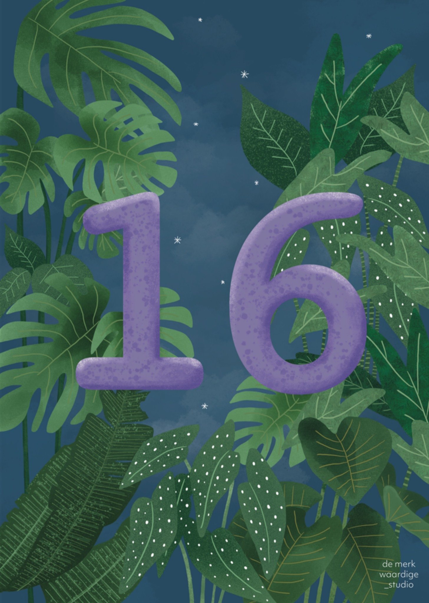 De Merkwaardige Studio Verjaardagskaart 16 Tropisch Kaart De merkwaardige studio