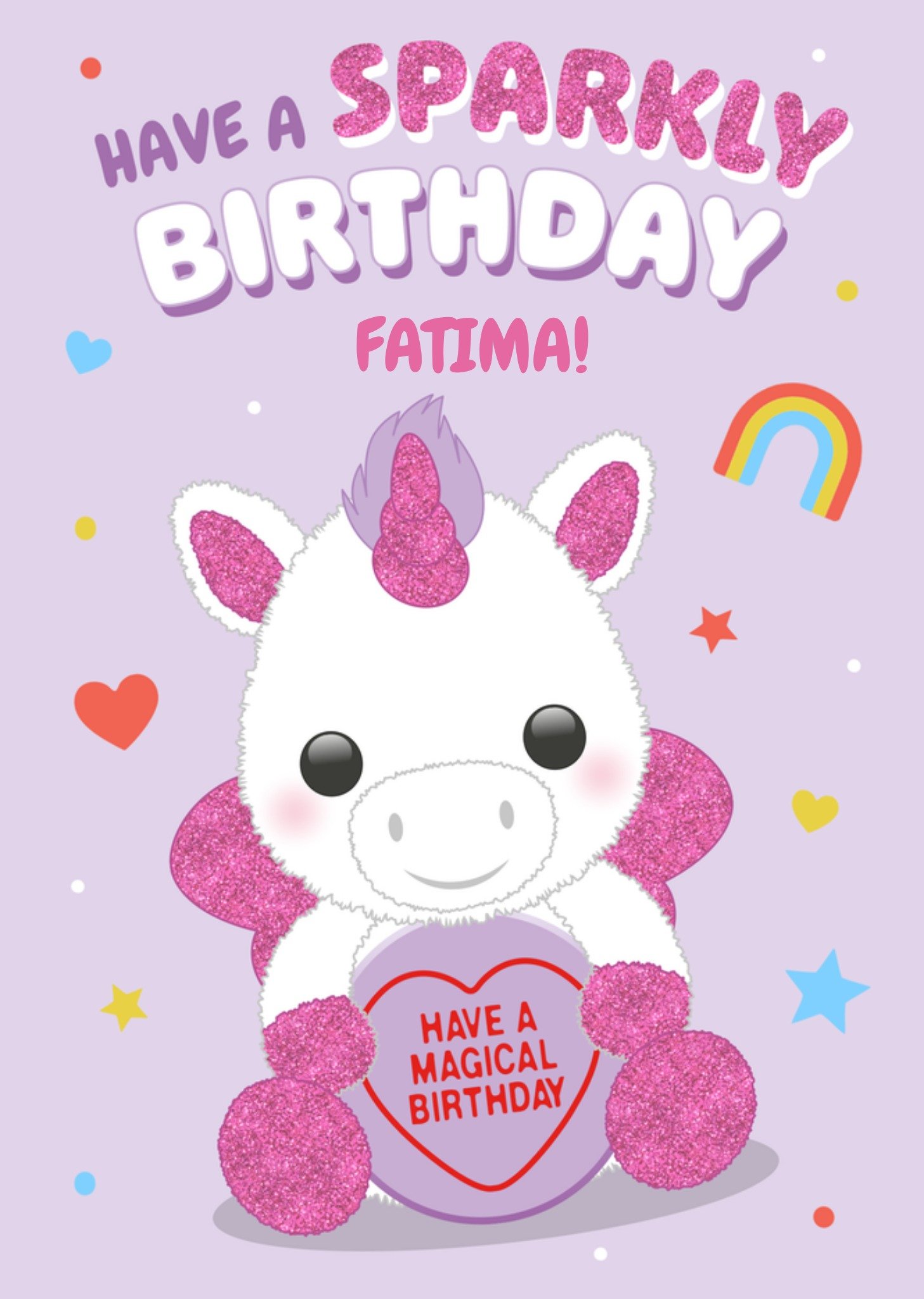 Posh Paws Verjaardagskaart Sparkly Birthday Aanpasbare tekst Kaart Swizzels