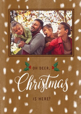 Tsjip Oh Deer Christmas Is Here Sneeuw Foto Upload Kaart