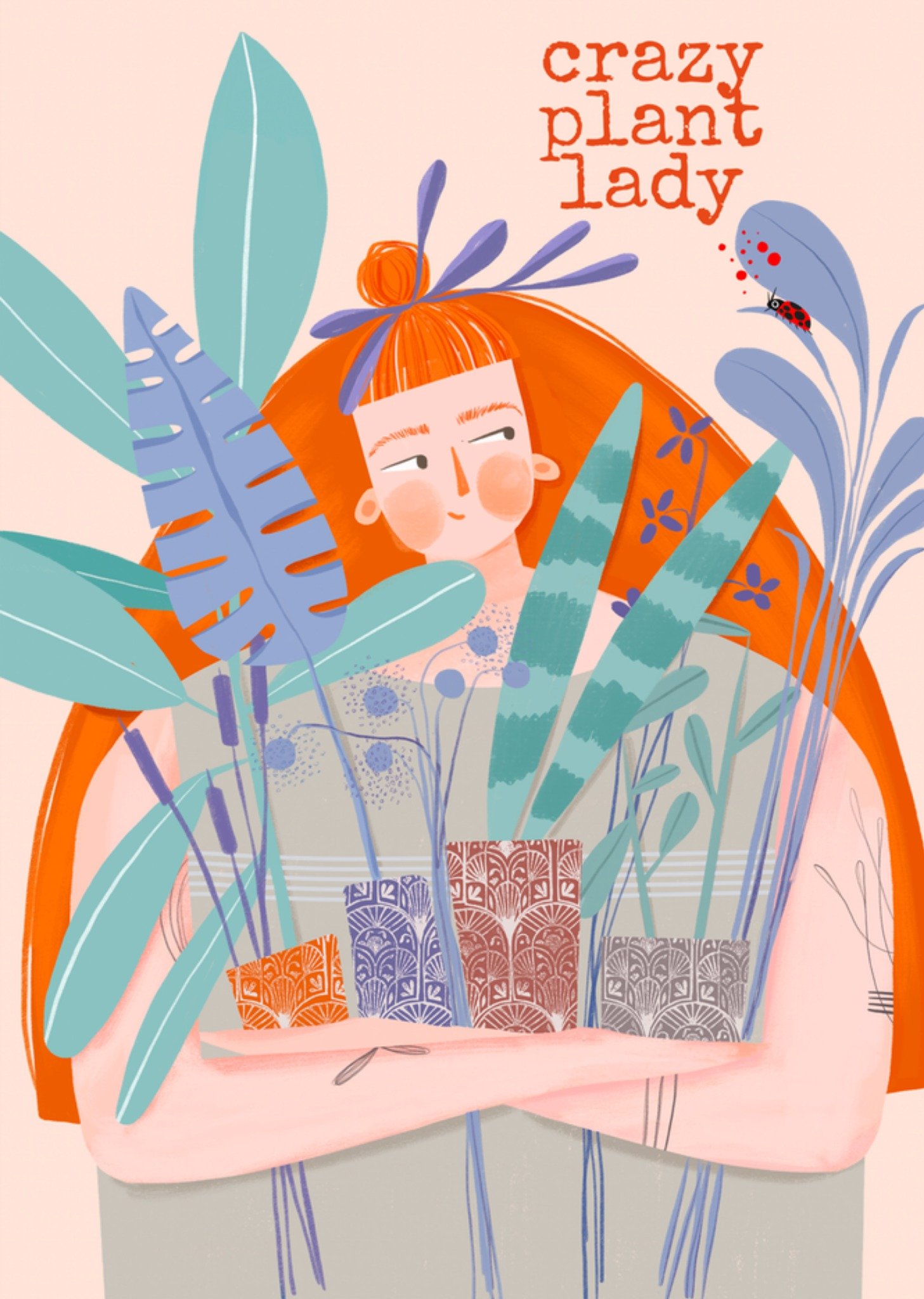 Zomaar kaart Crazy plant lady Kaart Gozde