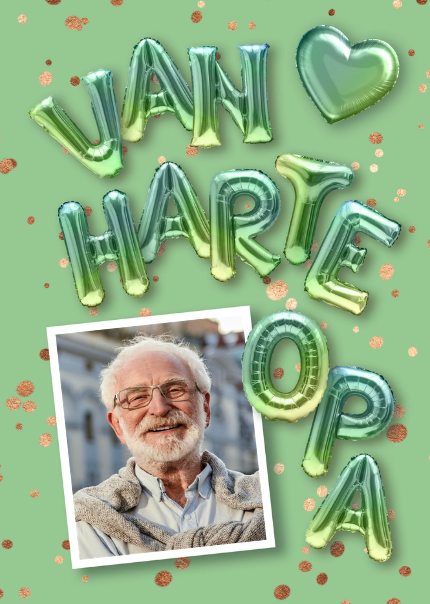 Verjaardagskaart Opa Groene ballonnen Kaart Luckz