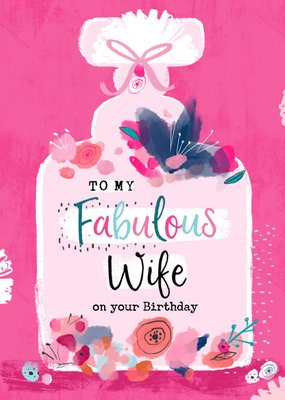 Voor Mijn Geweldige Vrouw Geïllustreerd Cadeau Verjaardag Kaart