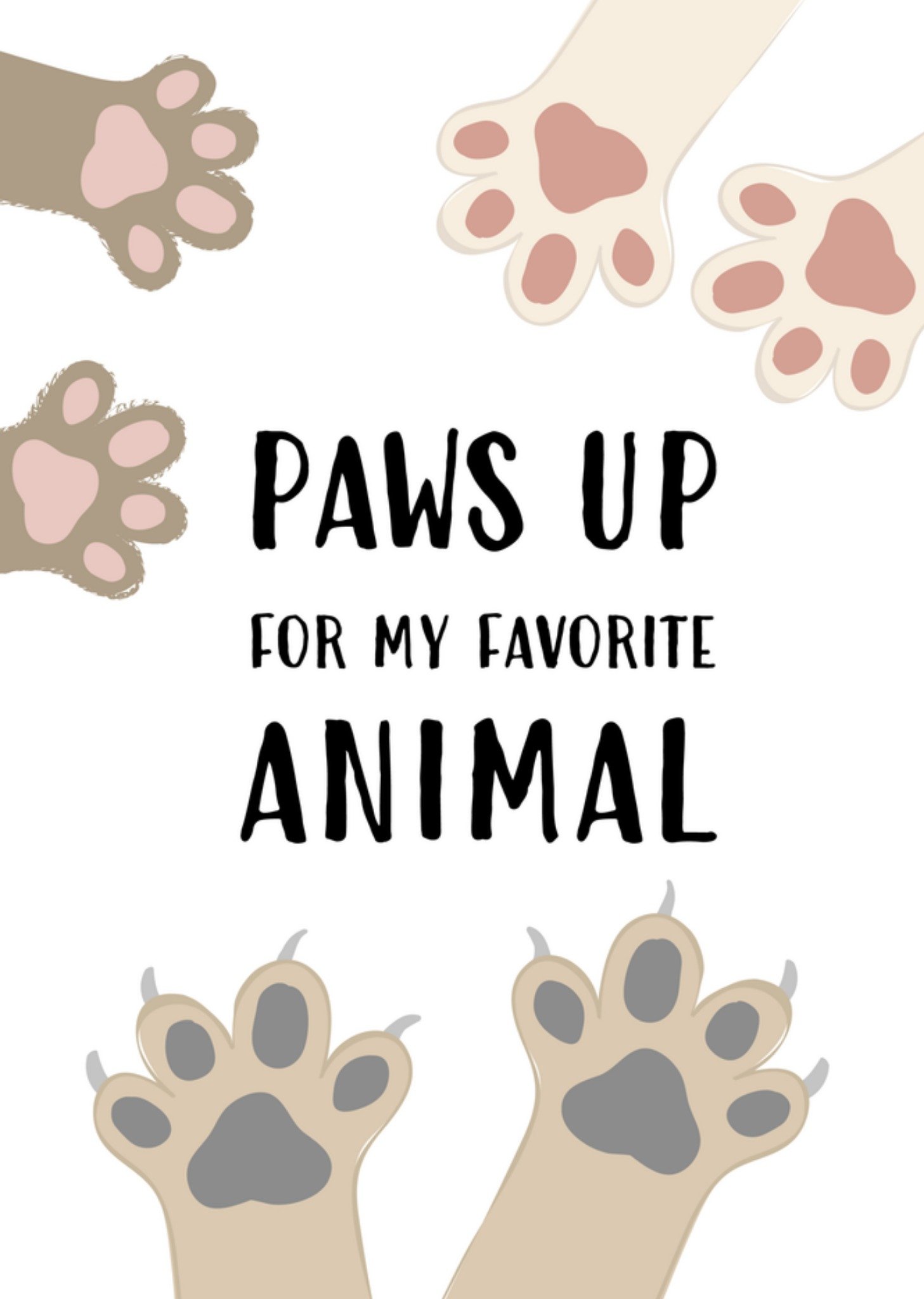 Greetz Dierendag kaart pootjes Standard Card