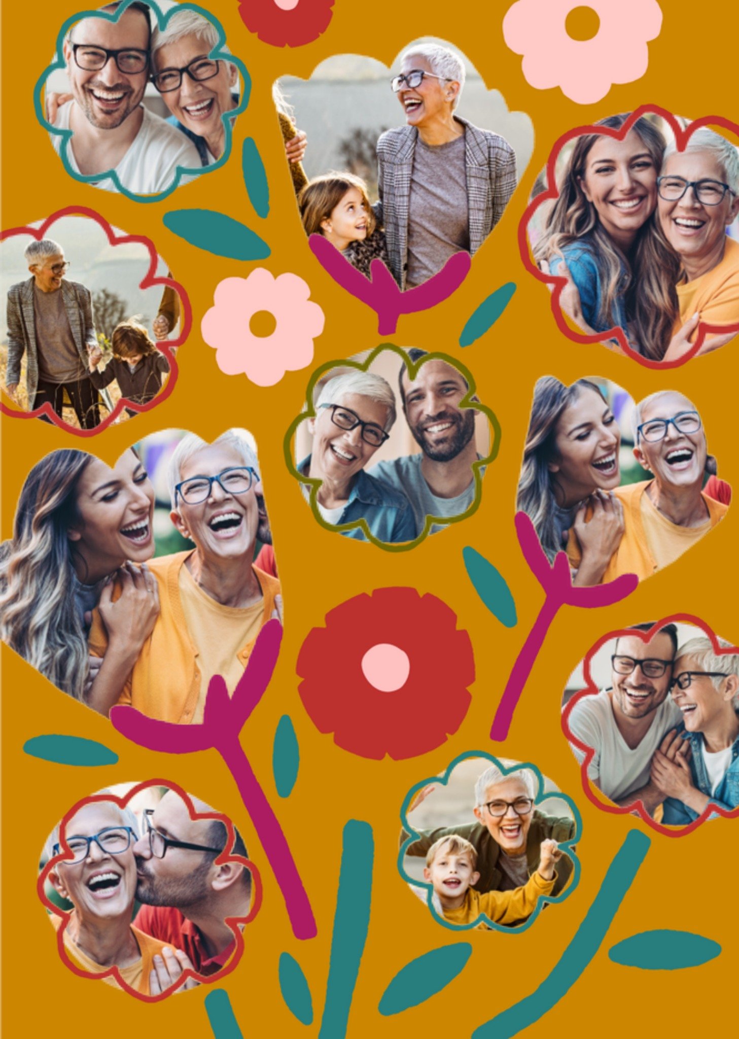 Moederdagkaart Bloemen en fleurig Kaart Greetz