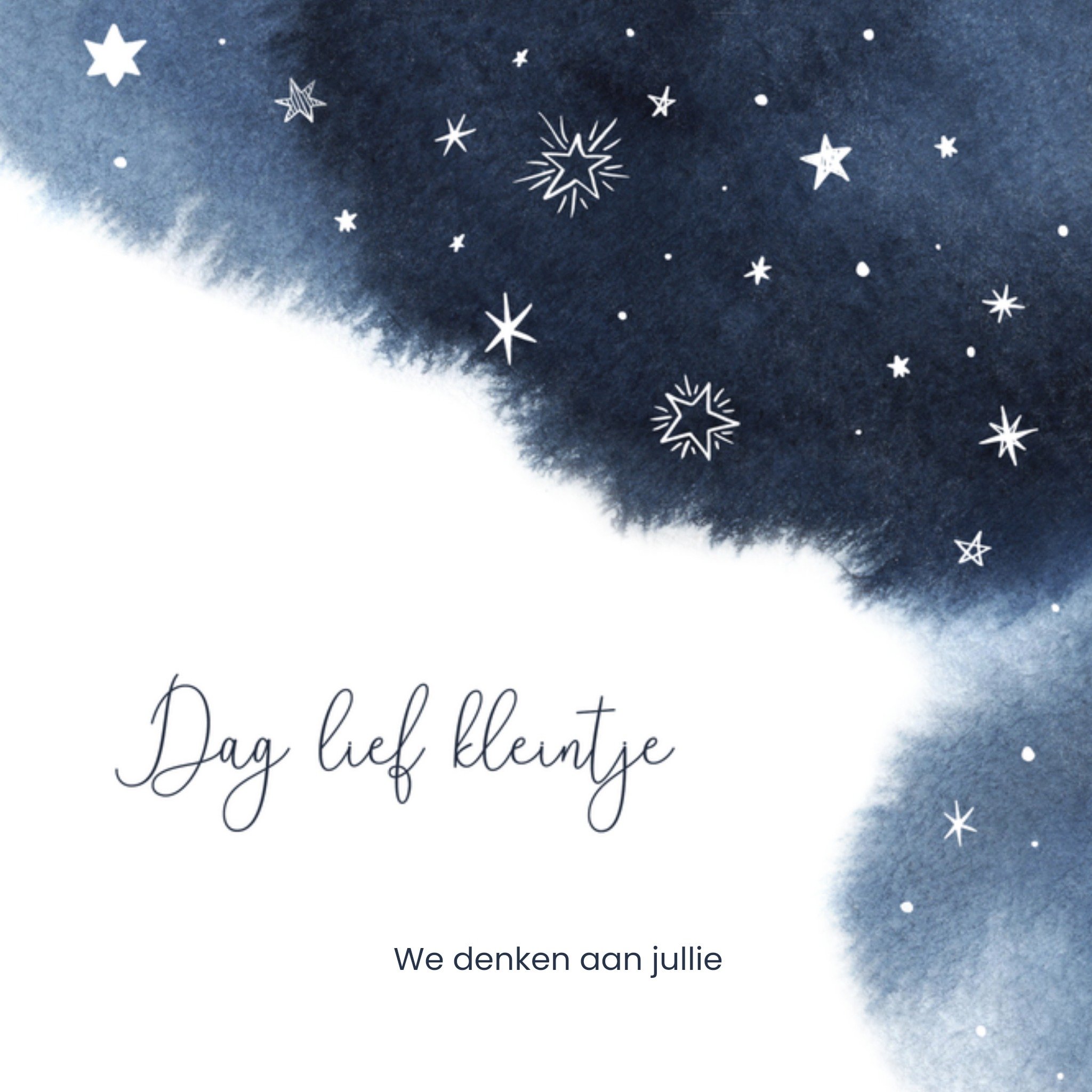 Condoleancekaart Dag lief kleintje Vierkante Kaart Luckz