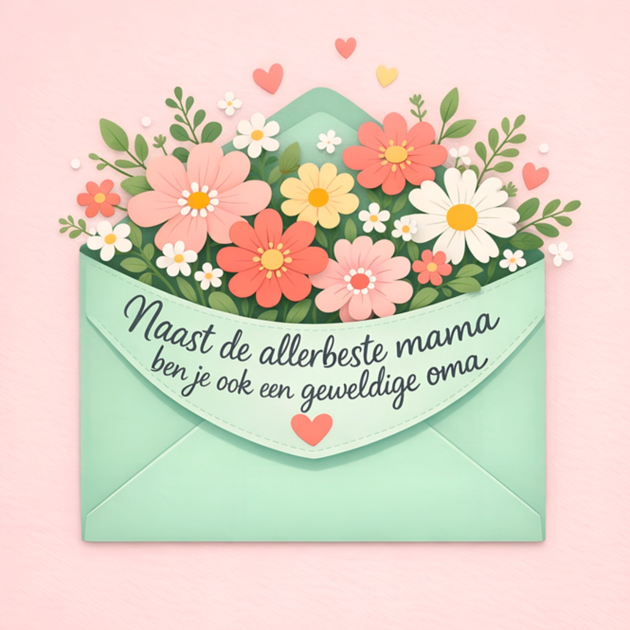 Moederdagkaart Bloemen in envelop voor mama en oma Greetz