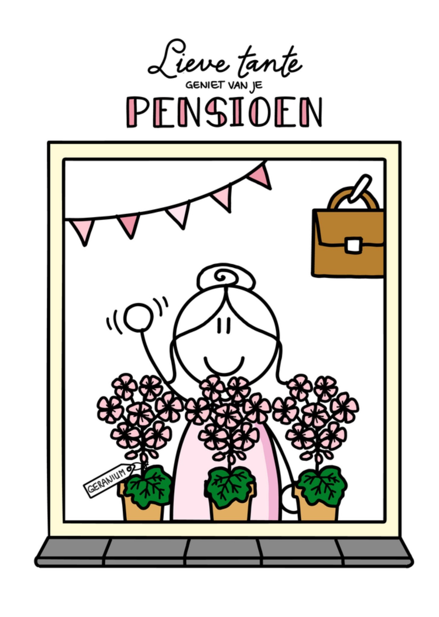 Pensioenkaart Bloemen Kaart YH Tekent