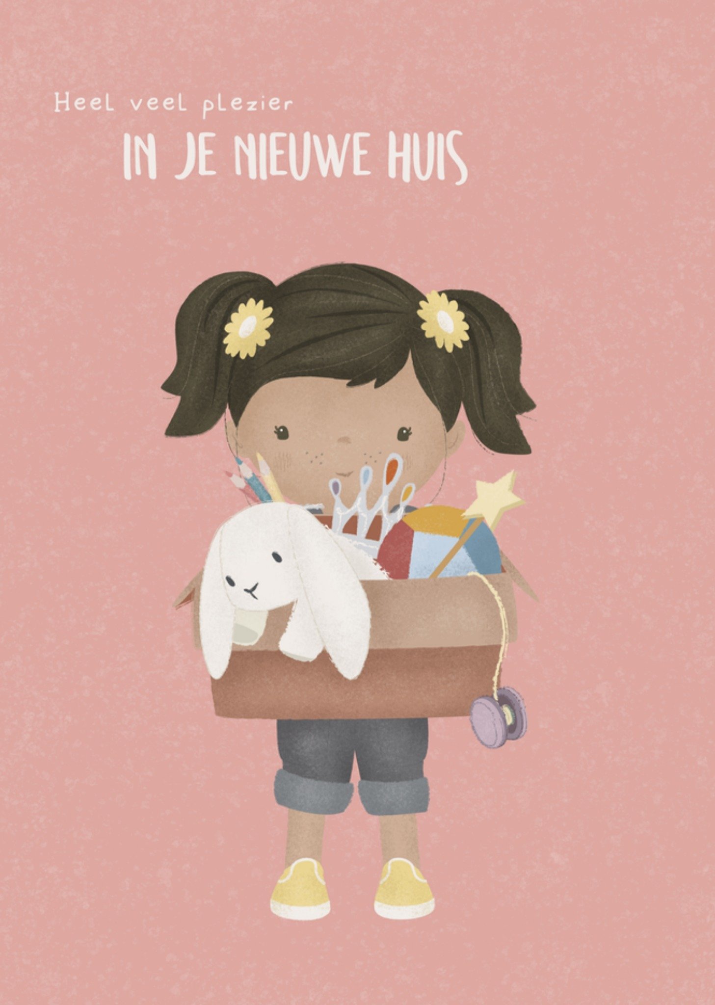 Nieuwe woning kaart Kind Illustratie Kaart Little Dutch