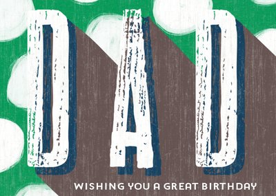 Polka Dot Typografisch Papa Verjaardag Kaart