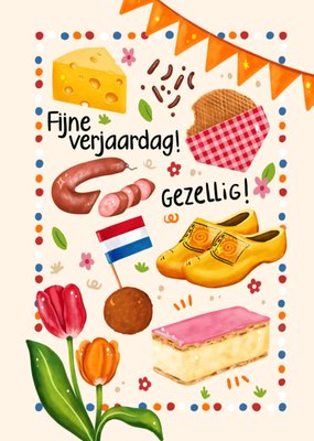 Aniet Illustration | Verjaardagskaart | Fijne Verjaardag Gezellig