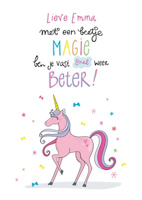 Funny Side Up | Beterschapskaart | Eenhoorn