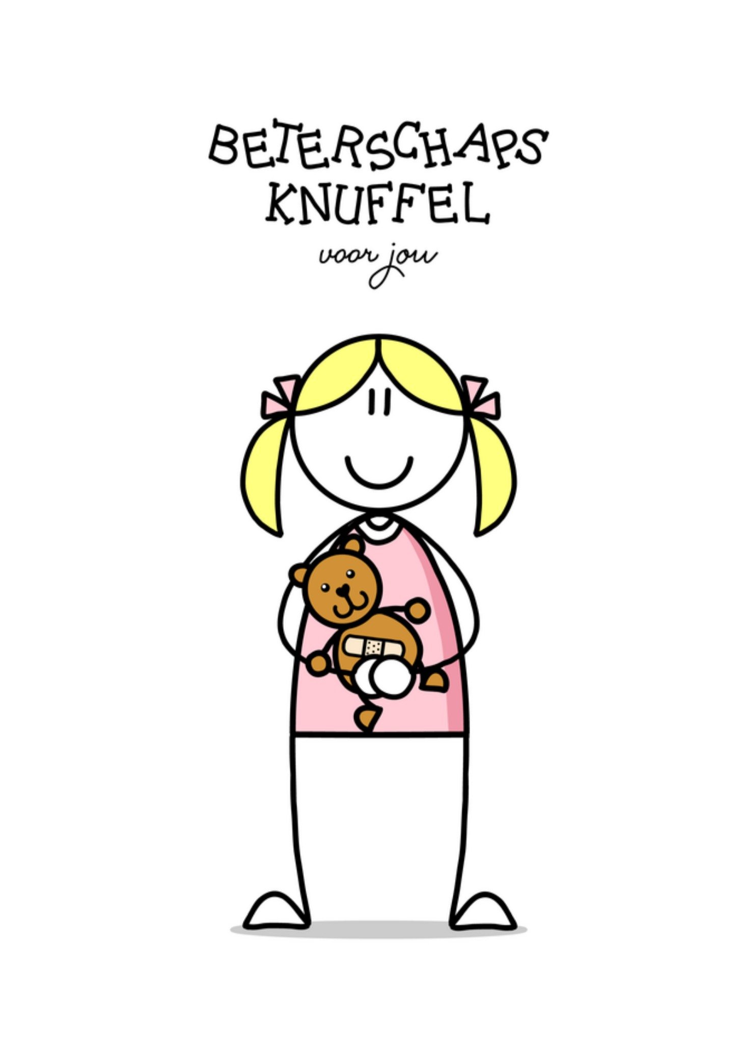 Beterschapskaart Knuffel Kaart YH Tekent