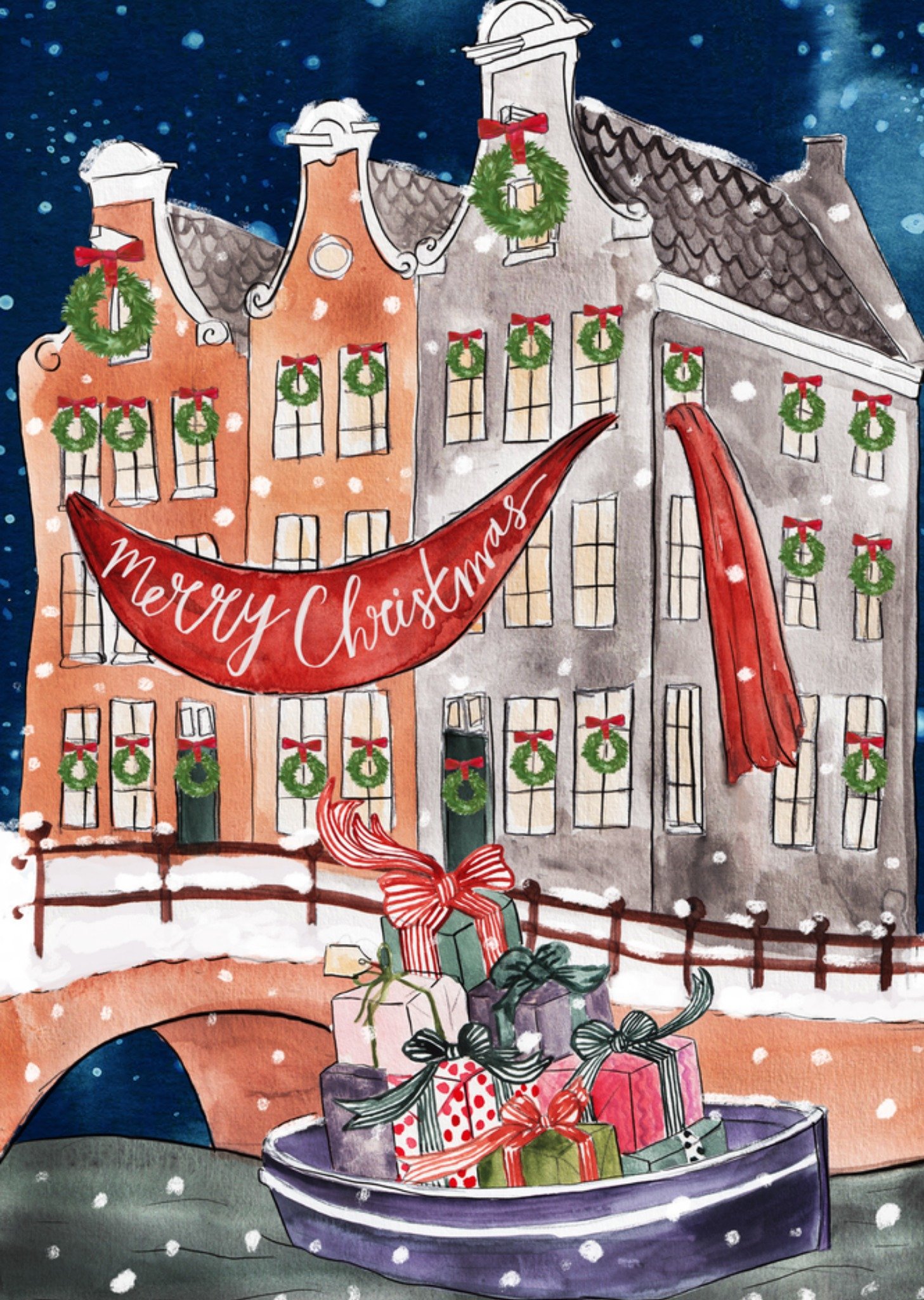 Marie Bodié Marie Bodie Kerstkaart Merry Christmas Standard Card