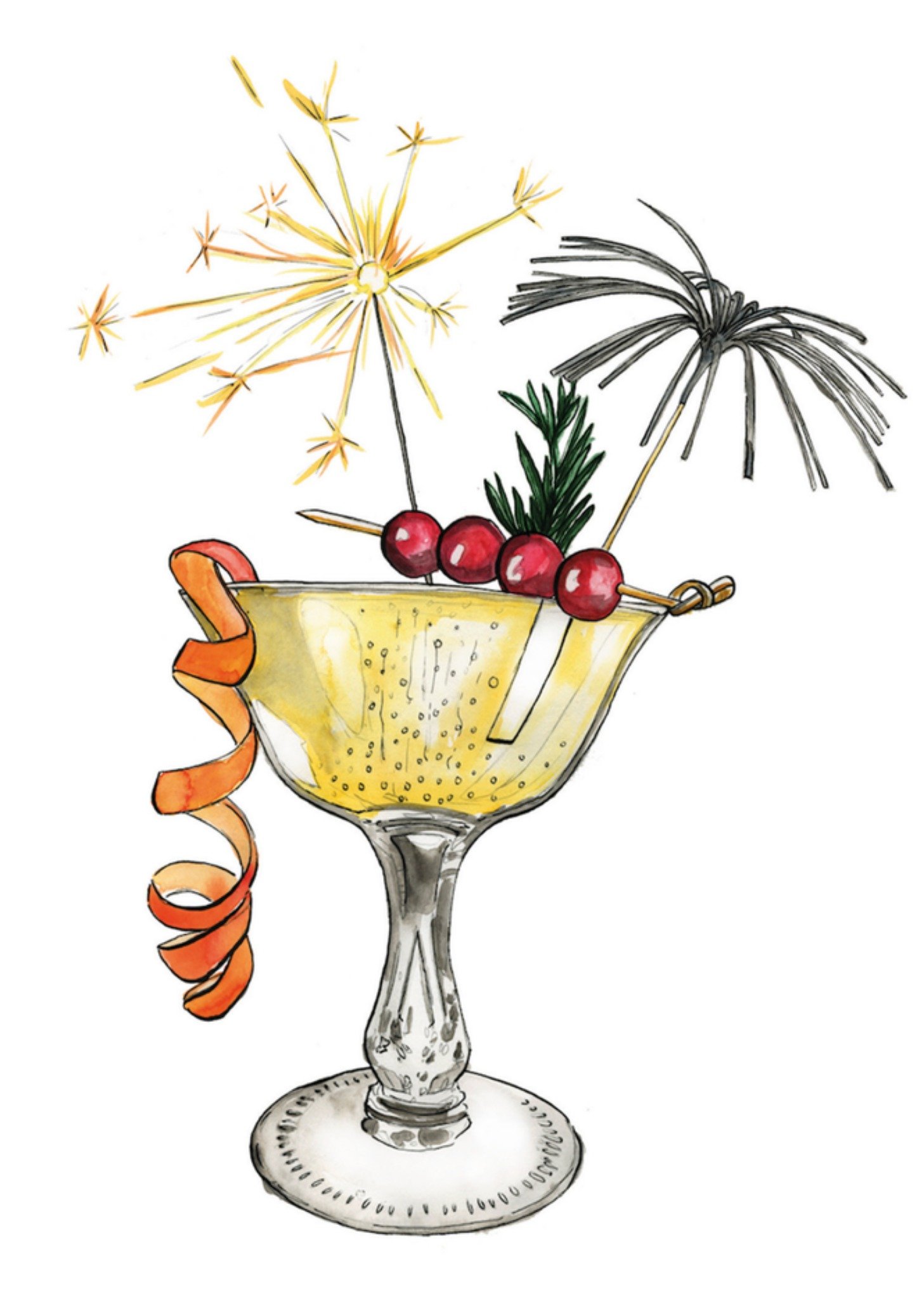 Marie Bodié Nieuwjaarskaart cocktail Standard Card
