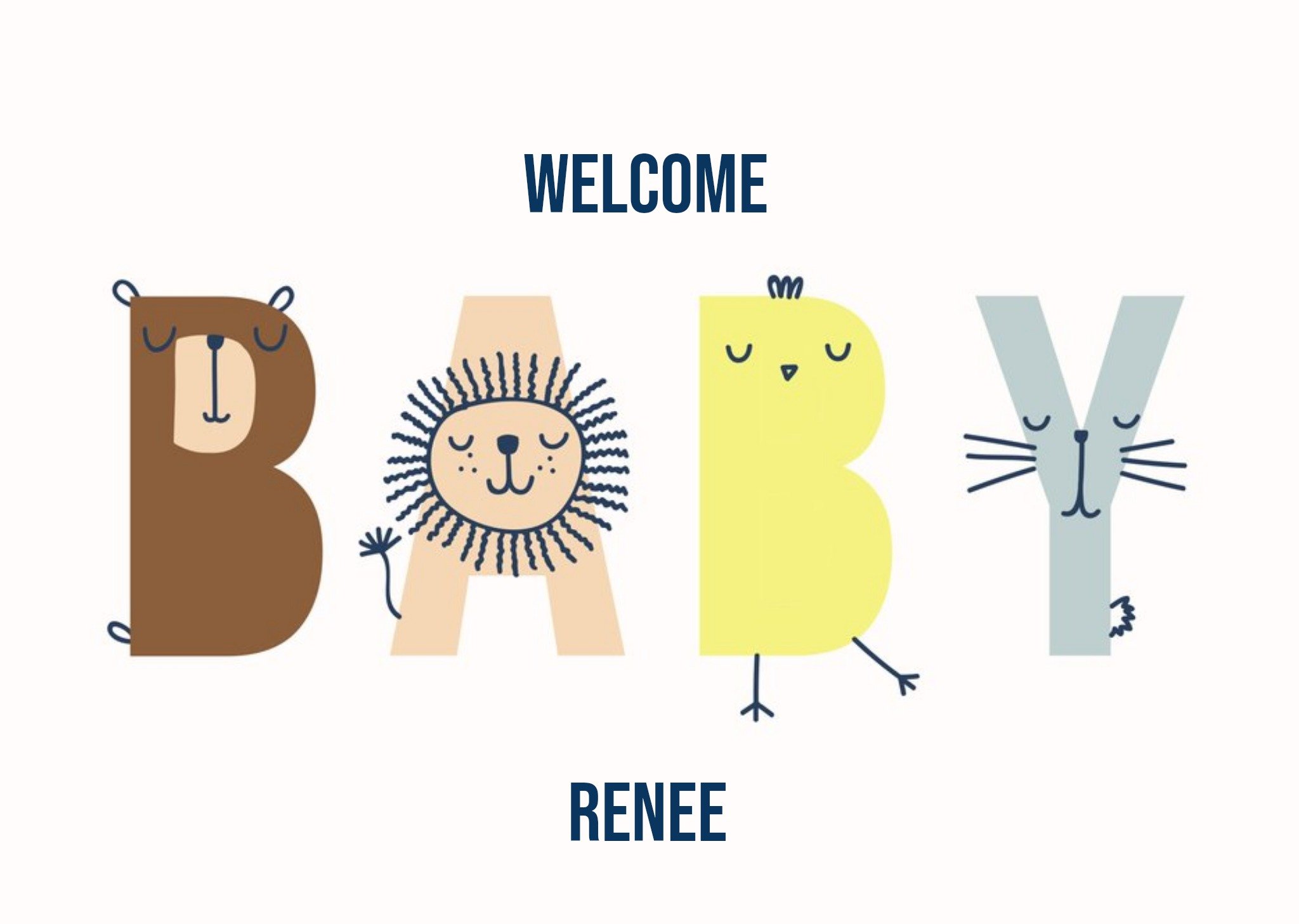 Geboortekaart Welcome Baby Met naam Greetz