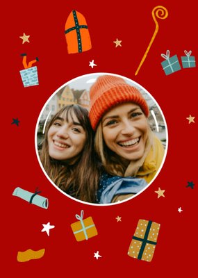 Geïllustreerd Sinterklaas Foto Upload Kaart