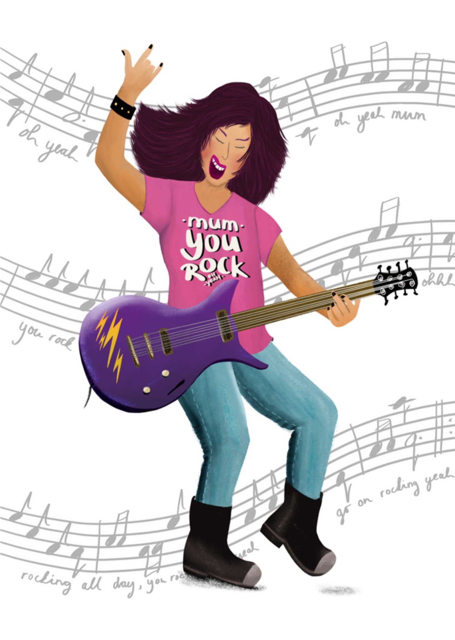 Complimentendag Mum You Rock Kaart Greetz