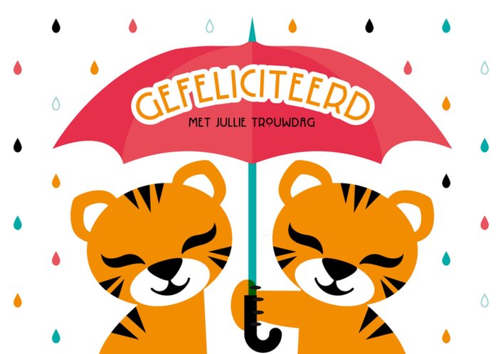 Felicitatiekaart huwelijk | Tijgers | Jubileum