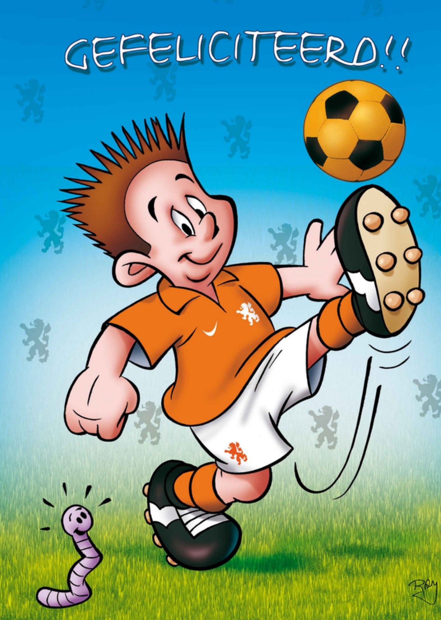 Felicitatiekaart voetbal illustratie Kaart Doodles
