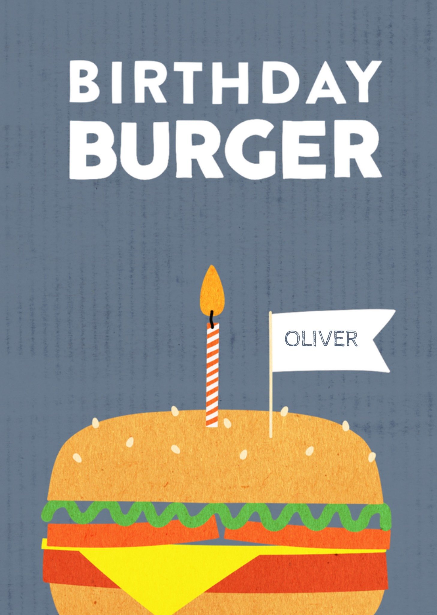 Verjaardagskaart burger met naam Kaart Greetz