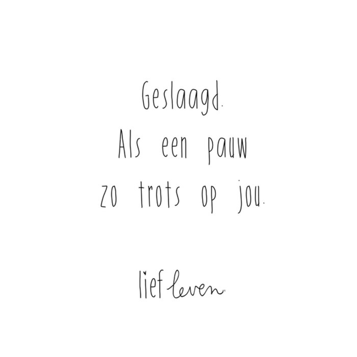 Lief Leven | Geslaagd kaart | Zoon