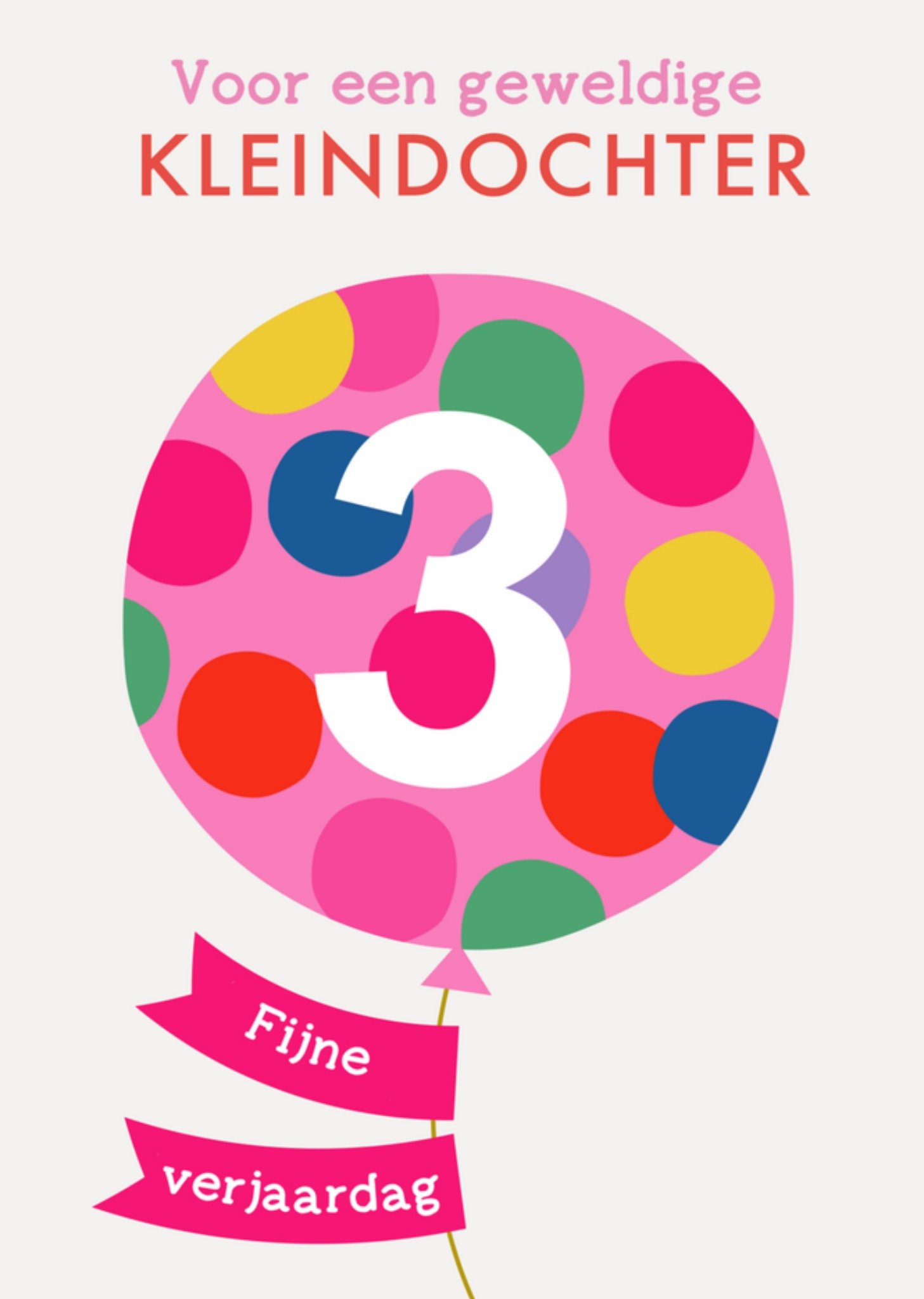 Natalie Alex Verjaardagskaart ballon 3 jaar Kaart Mifkins