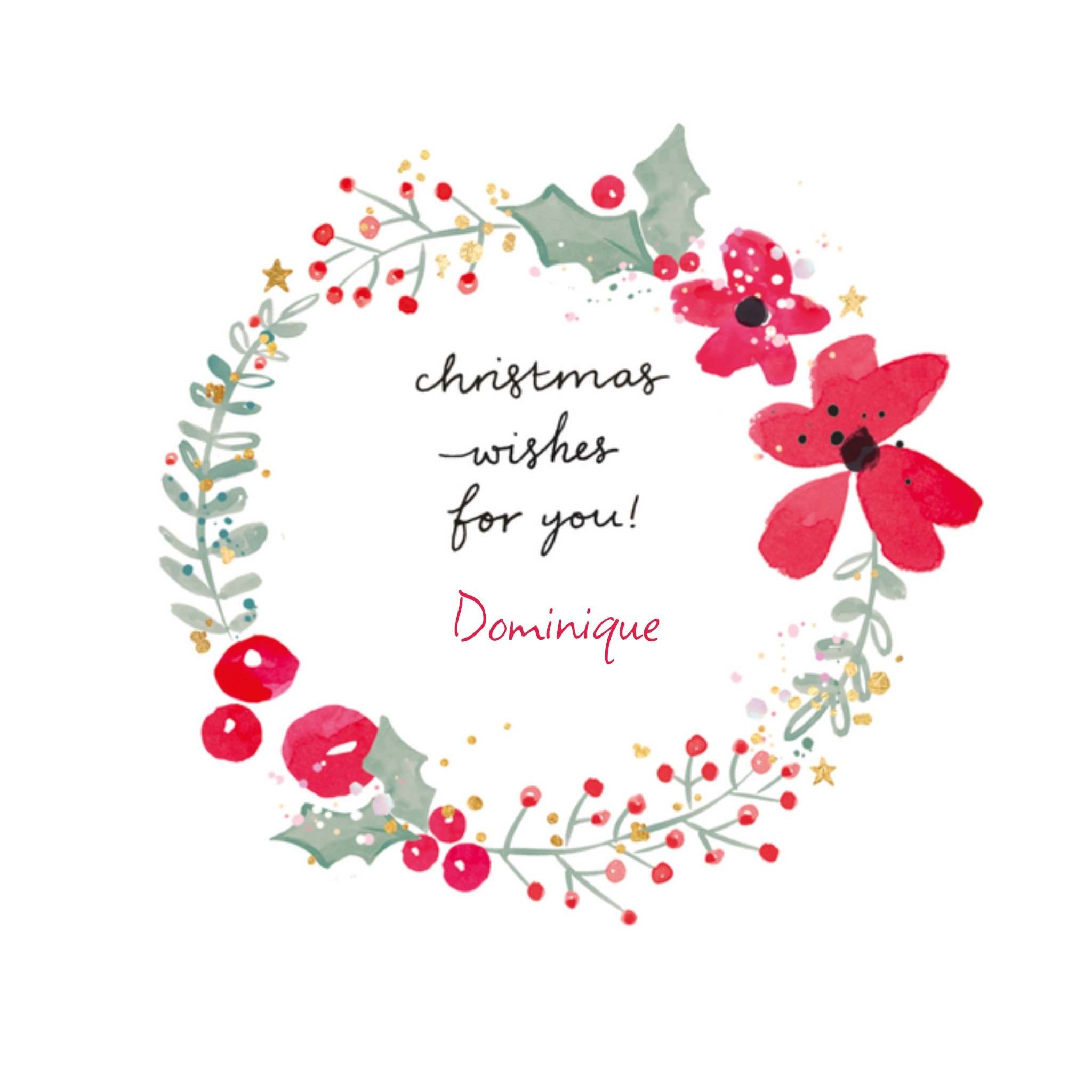 HotchPotch Kerstkaart met naam Kerstkrans Hotchpotch