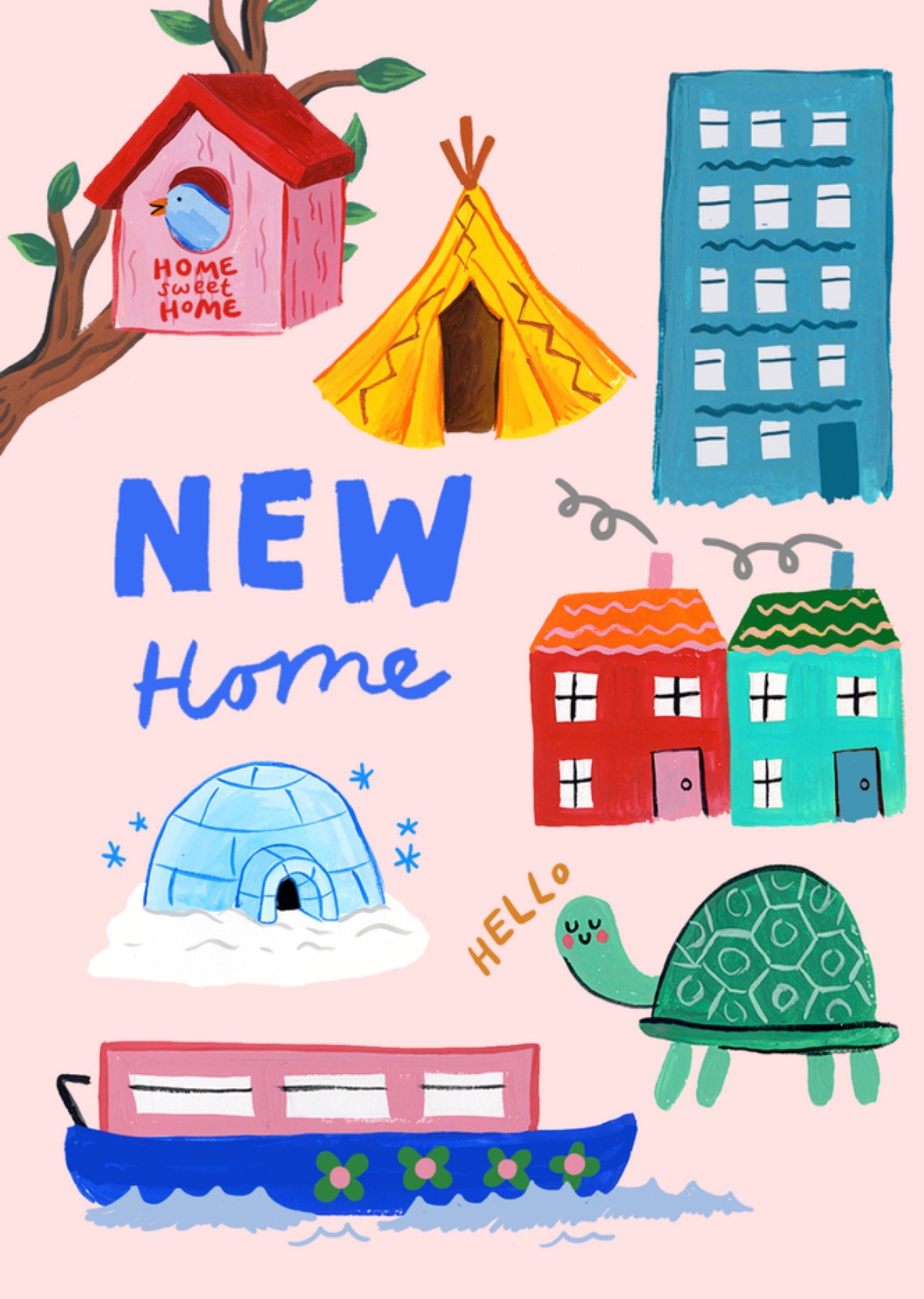 Nieuwe woning kaart New Home Thuis Illustraties Kaart Eleanor Bowmer