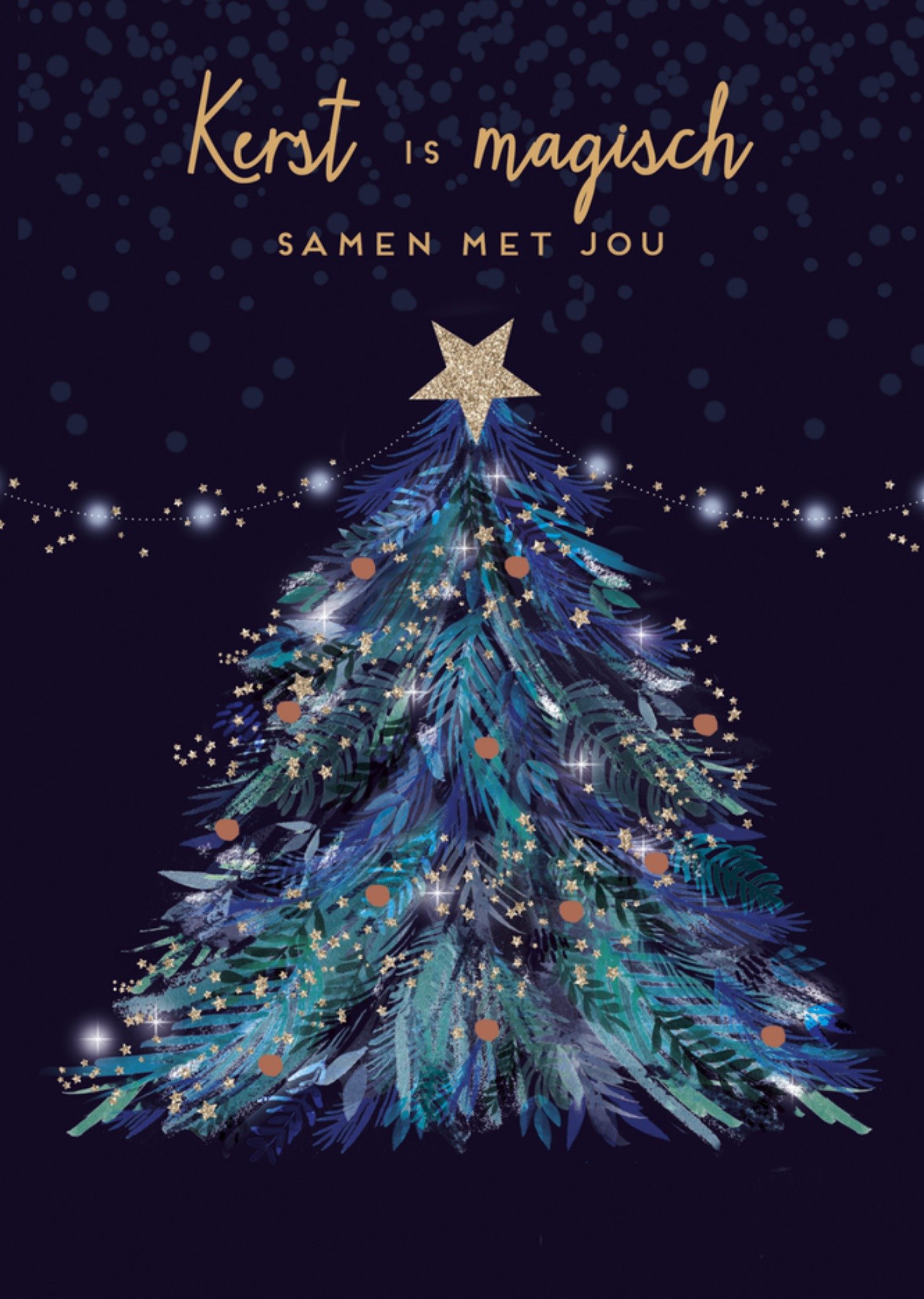 Kerstkaart kerstboom Mega Kaart UK Greetings