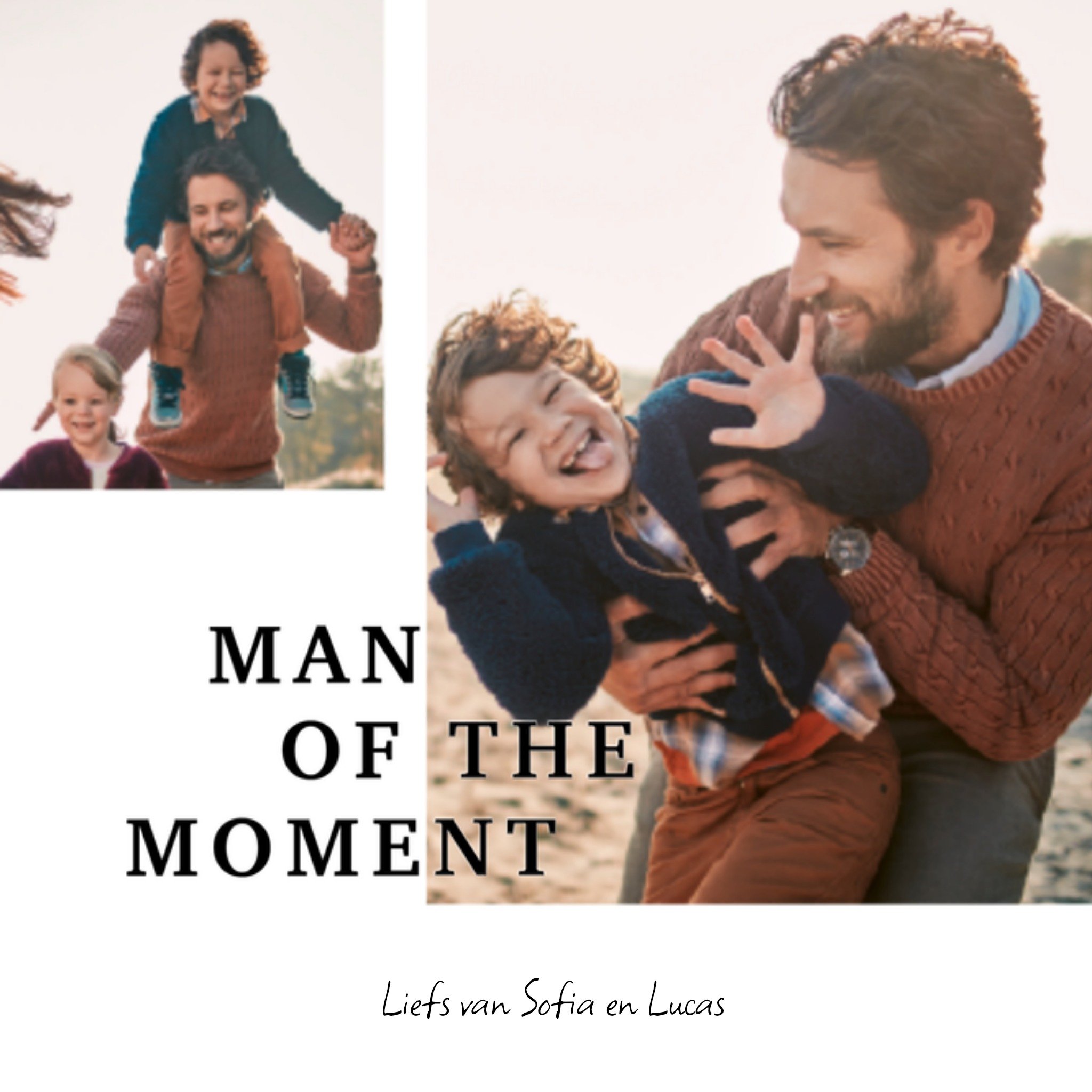 Greetz Vaderdagkaart met naam Vierkant