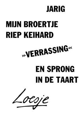 Loesje | Verjaardagskaart | broertje