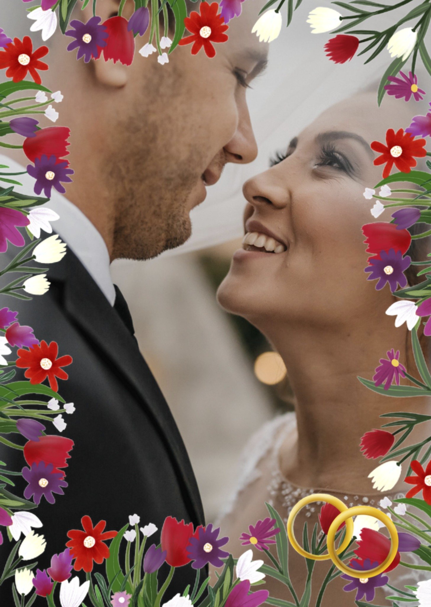 Patricia Hooning Huwelijkskaart Bloemen Met foto Kaart Fishuals