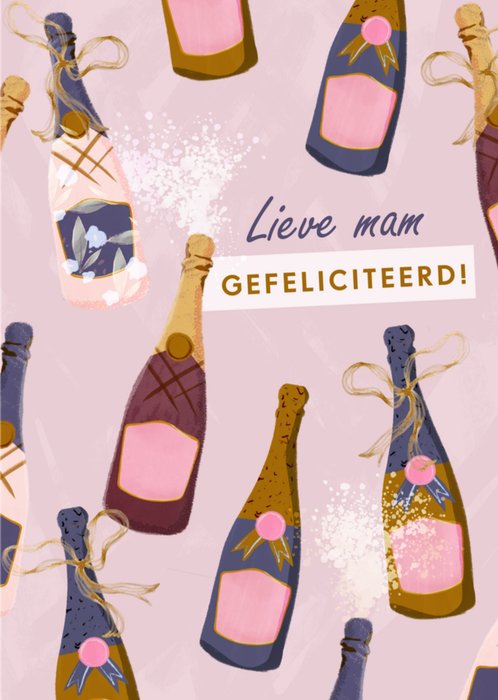 Greetz | Verjaardagskaart | Champagne | Lieve mam