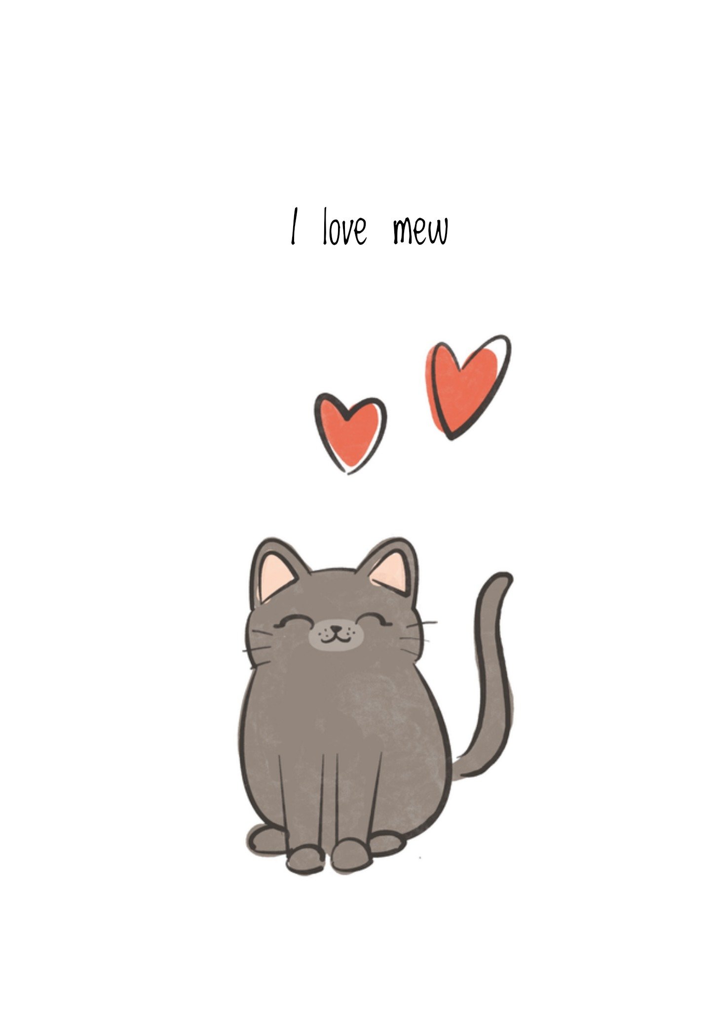 Valentijnskaart I love mew Kaart Greetz