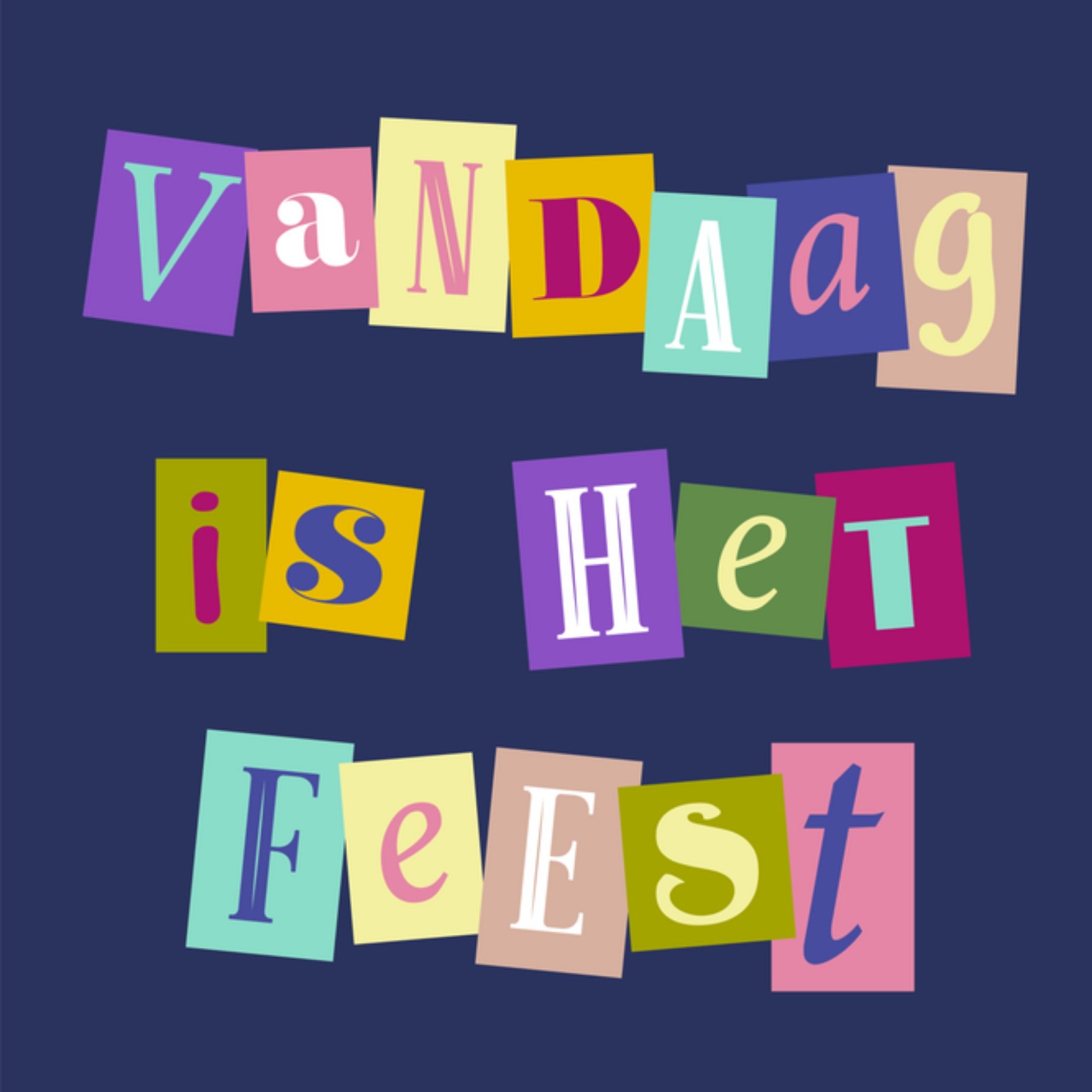 Greetz Verjaardagskaart feest Vierkant